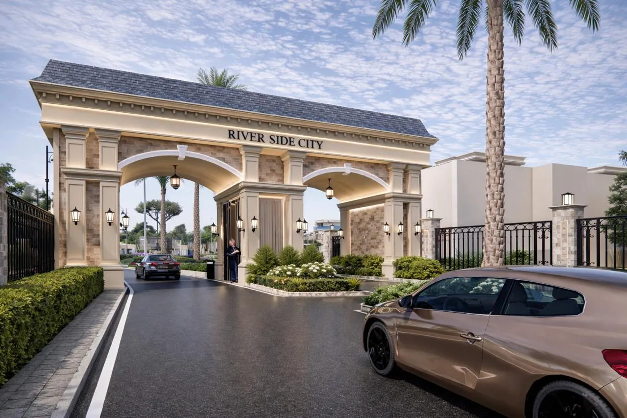 Golden Avenue Riverside City — gated entrance arch, Haridwar